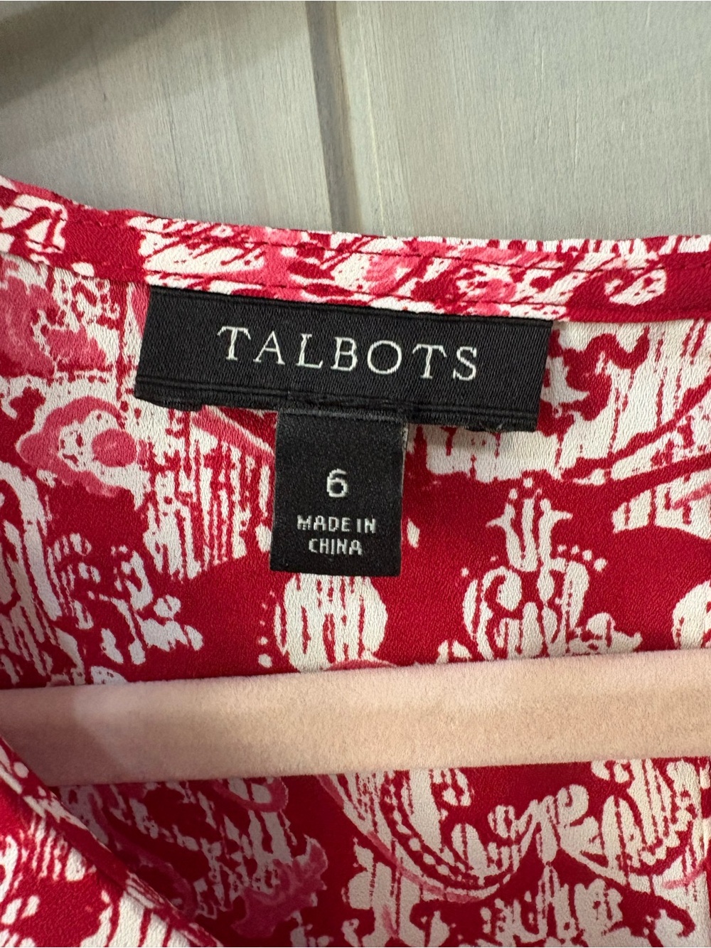 Talbots Red and Cream Printed Sleeveless Top - Picture 3 of 6